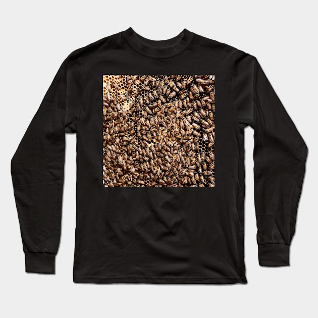 Bees In Beehive Long Sleeve T-Shirt by SpacemanTees